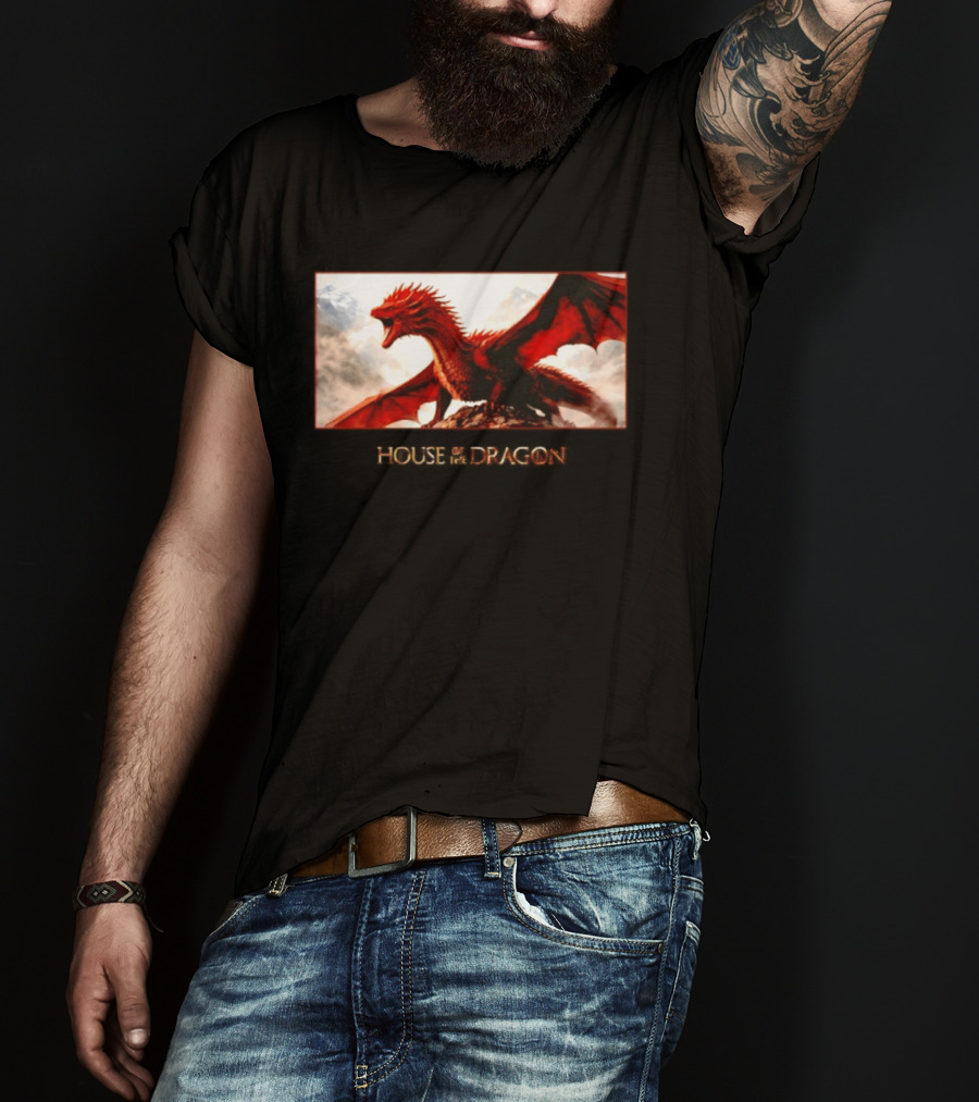 House Of The Dragon Caraxes War Memorial Mountains Scene T-Shirt