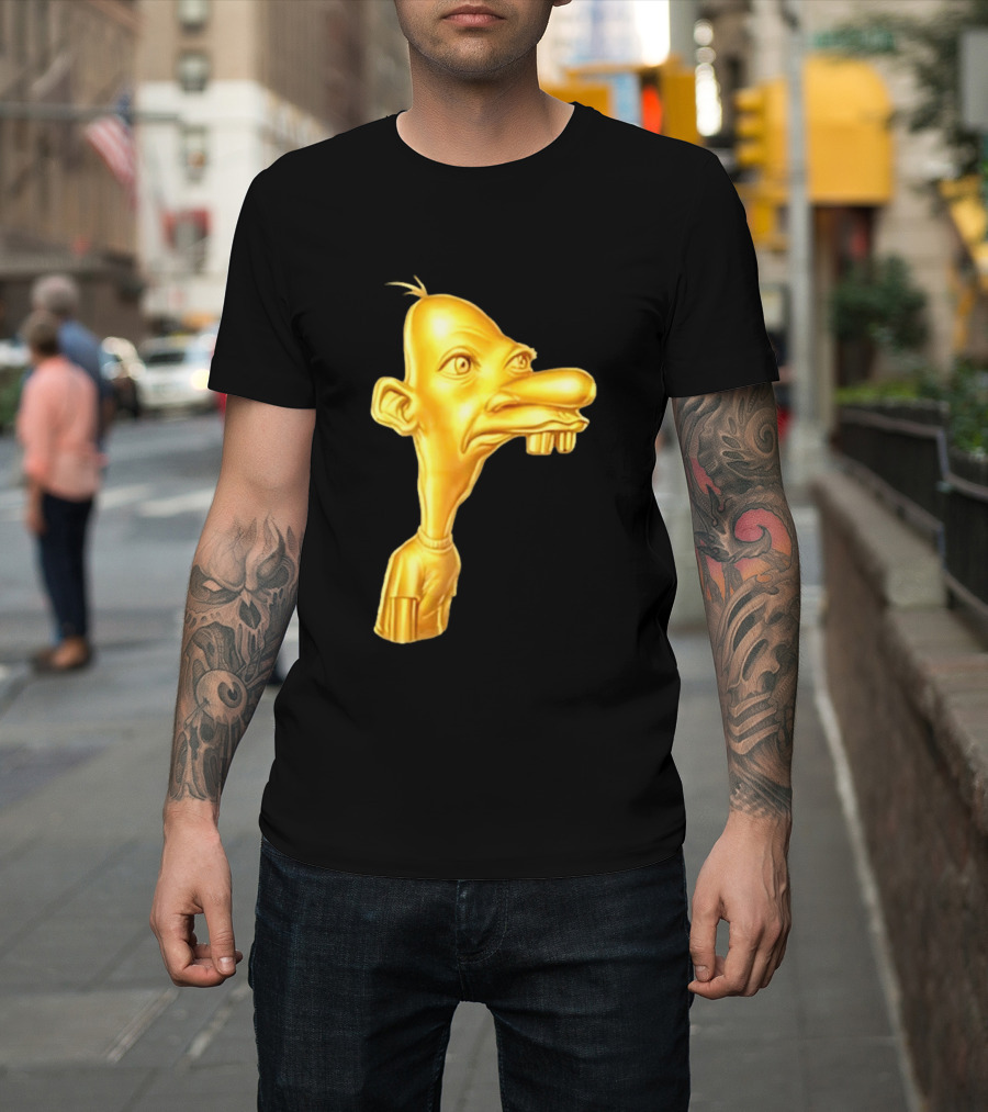 Neegy Meme Cartoon Golden Head T-Shirt