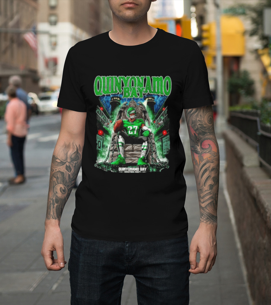 Quinyonamo Bay No 27 Correctional Facility Philly Sports Football T-Shirt