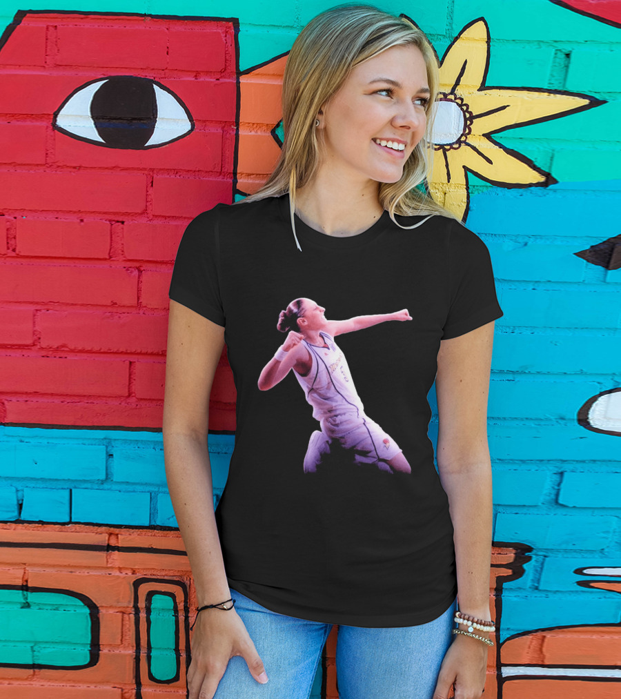 Taurasi Number 5 White Jersey Phoenix Mercury Victory Pose T-Shirt