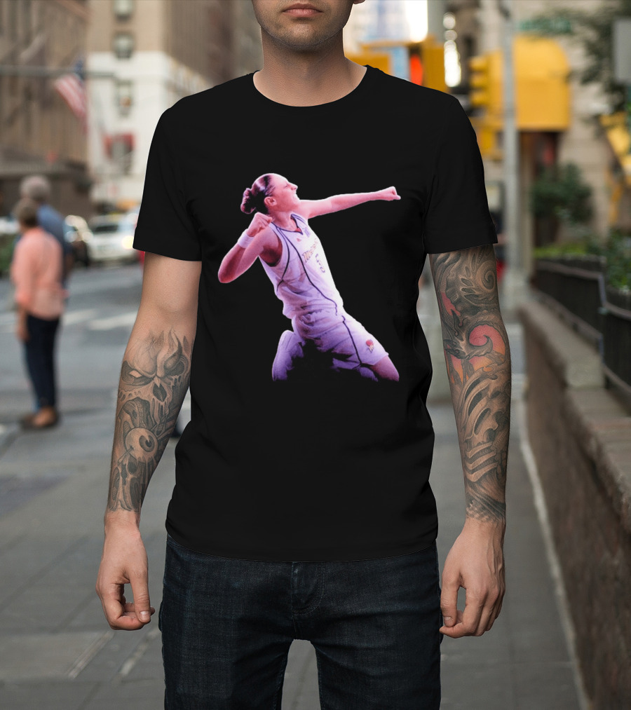 Taurasi Number 5 White Jersey Phoenix Mercury Victory Pose T-Shirt
