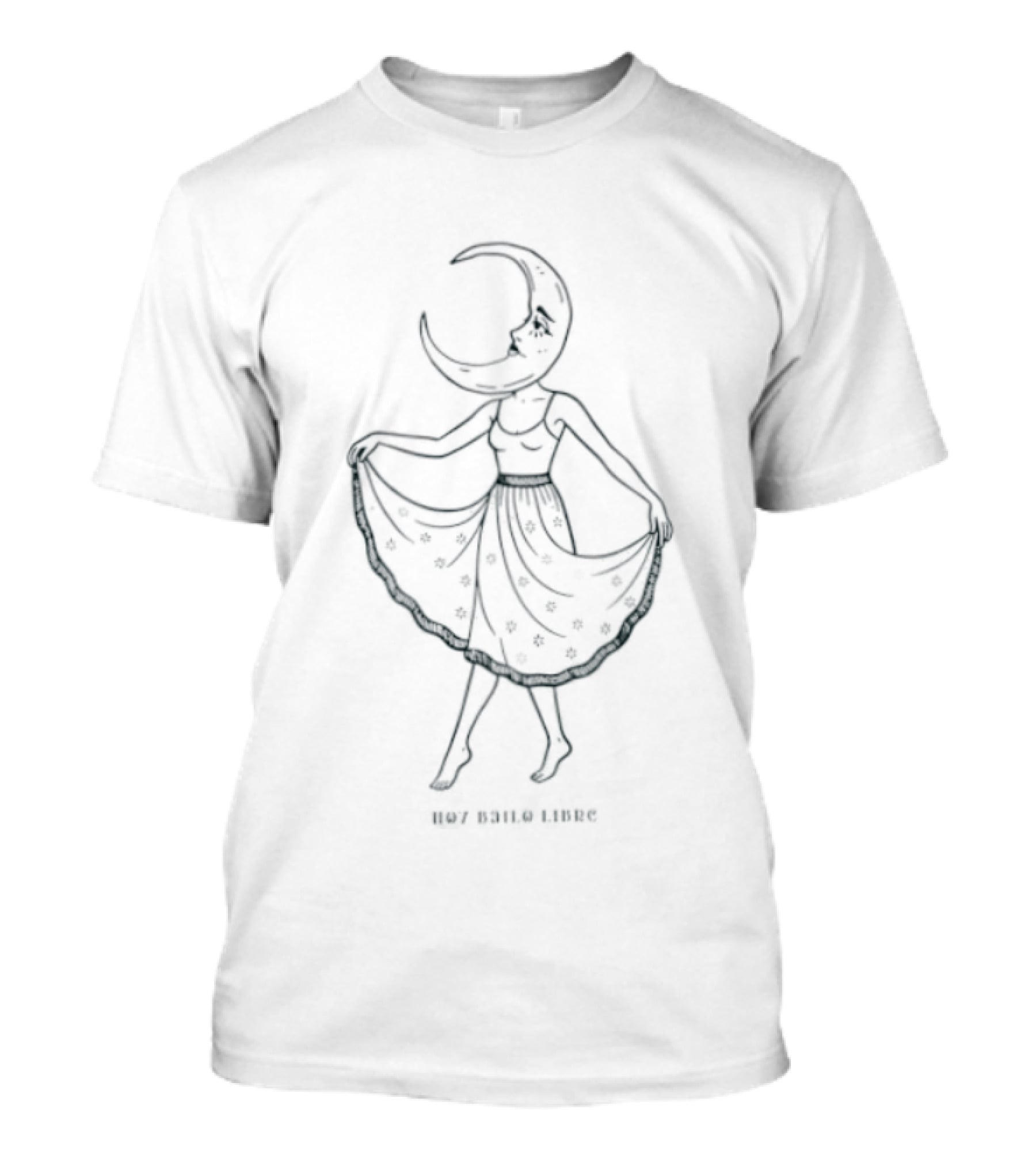 Hoy Bailo Libre Dancing Moon Woman Celestial Skirt T-Shirt