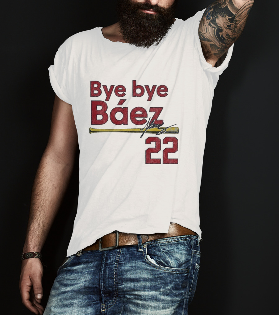 Bye Bye Báez St. Louis Cardinals MLB 2026 Number 22 Baseball Bat Signature T-Shirt