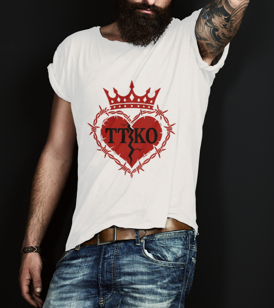 TTKO Broken Heart Crown Barbed Wire T-Shirt