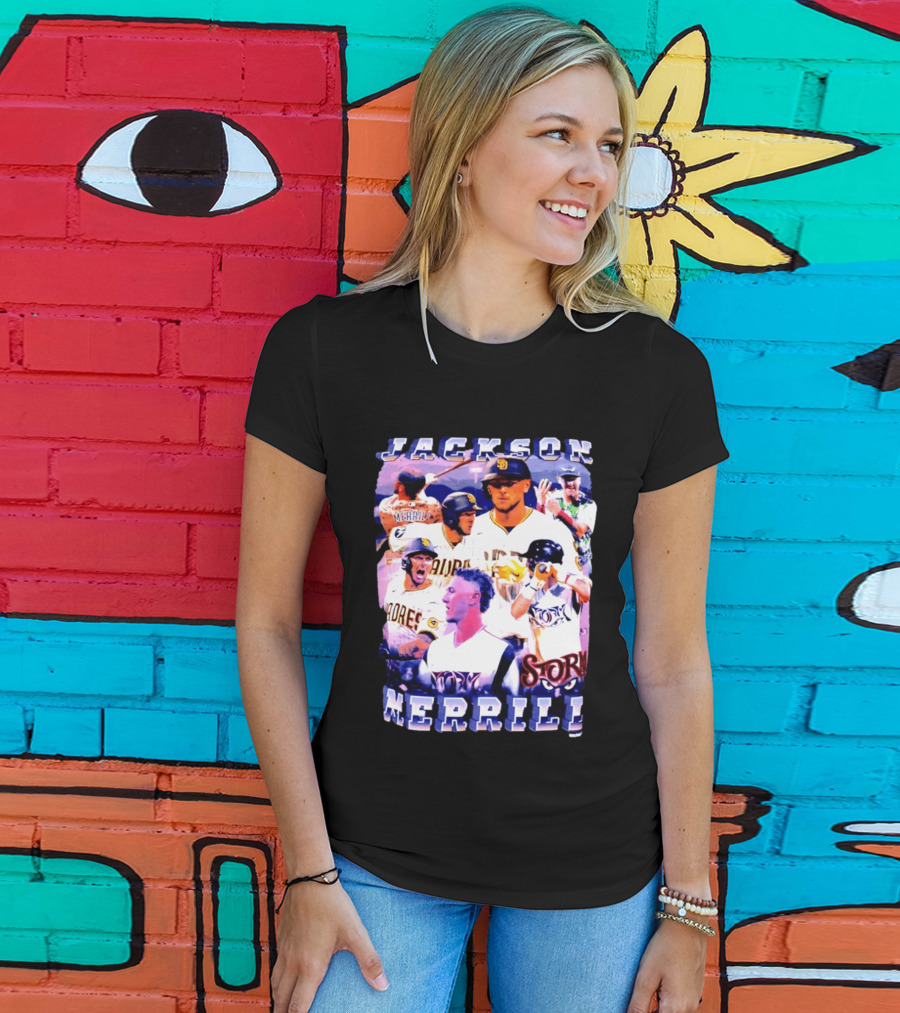 Jackson Merrill Padres Storm Baseball Collage San Diego T-Shirt