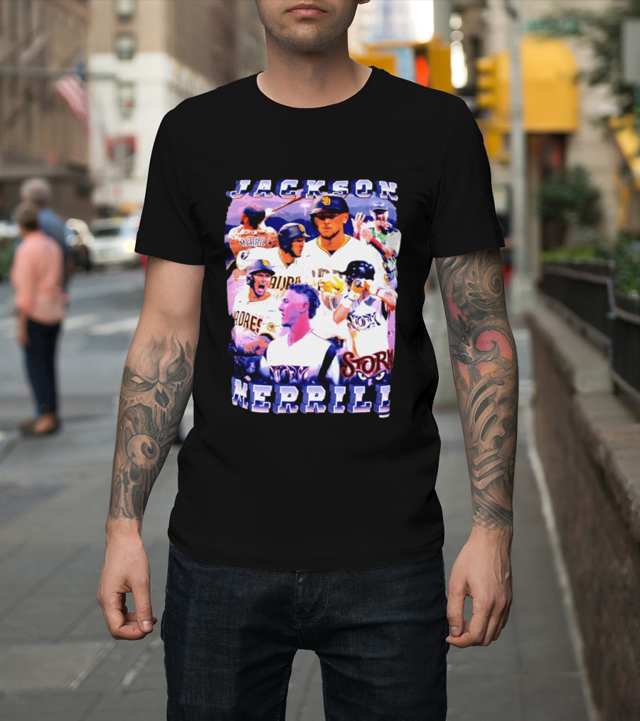 Jackson Merrill Padres Storm Baseball Collage San Diego T-Shirt