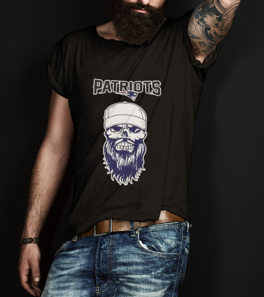 New England Patriots Luke Combs Skull Gillette Stadium Two Sided T-Shirt