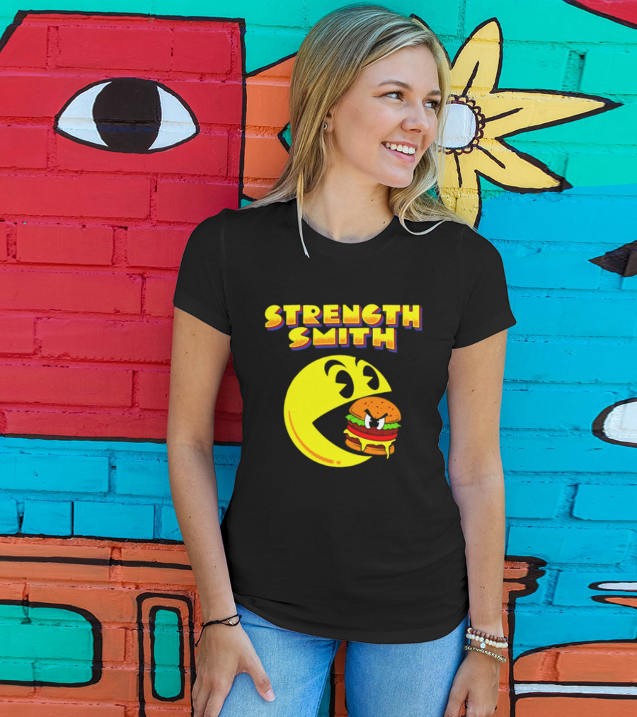Strength Smith Pac Man Vs Burger Gaming Showdown T-Shirt