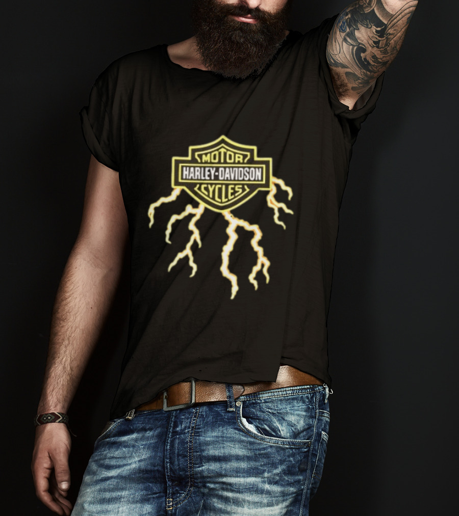 Harley Davidson Motor Cycles The Last Biker On Earth Will Be Ridin A Harley Lightning T-Shirt