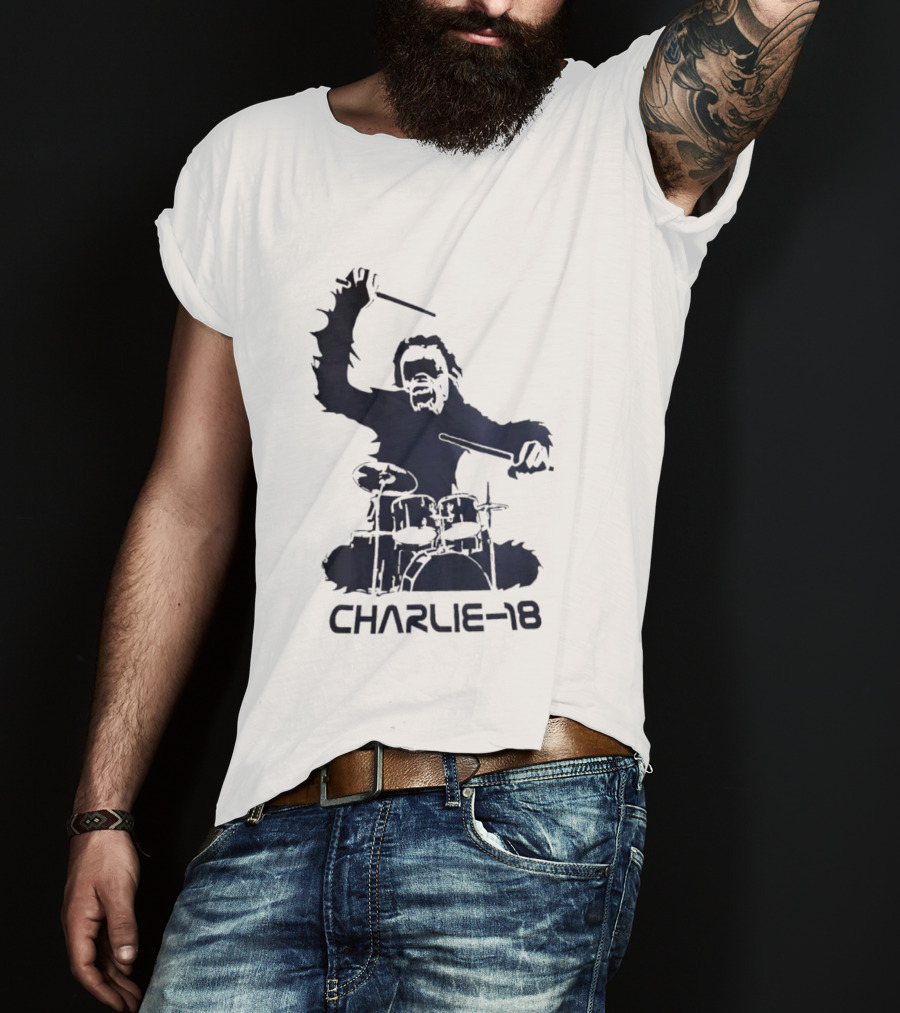 Charlie 18 Bigfoot Drumming T-Shirt