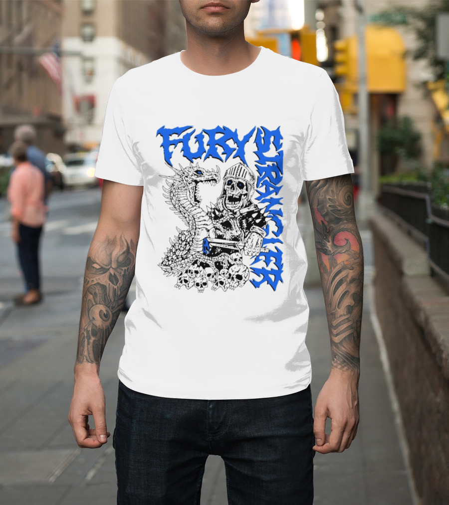 Fury Stranger Skeleton Knight And Dragon T-Shirt