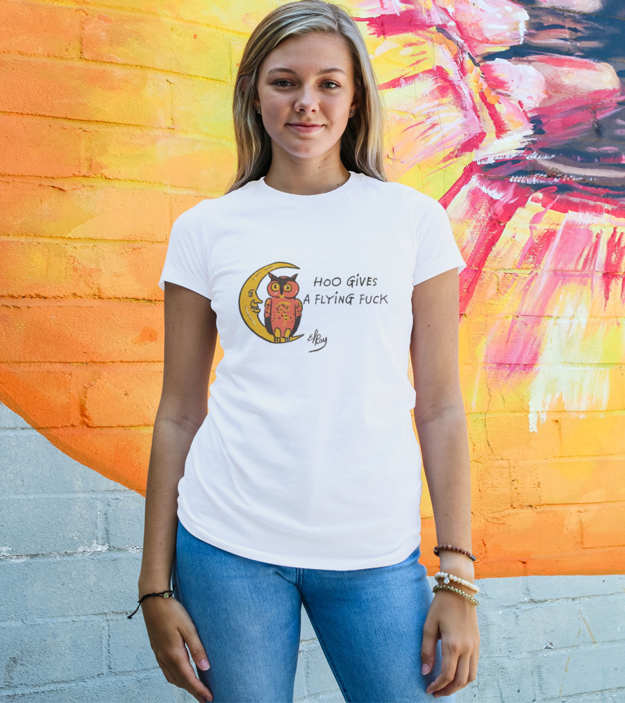 Hoo Gives A Flying Fuck Owl Moon Elyx T-Shirt