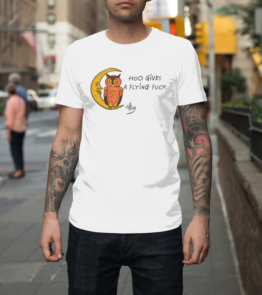 Hoo Gives A Flying Fuck Owl Moon Elyx T-Shirt