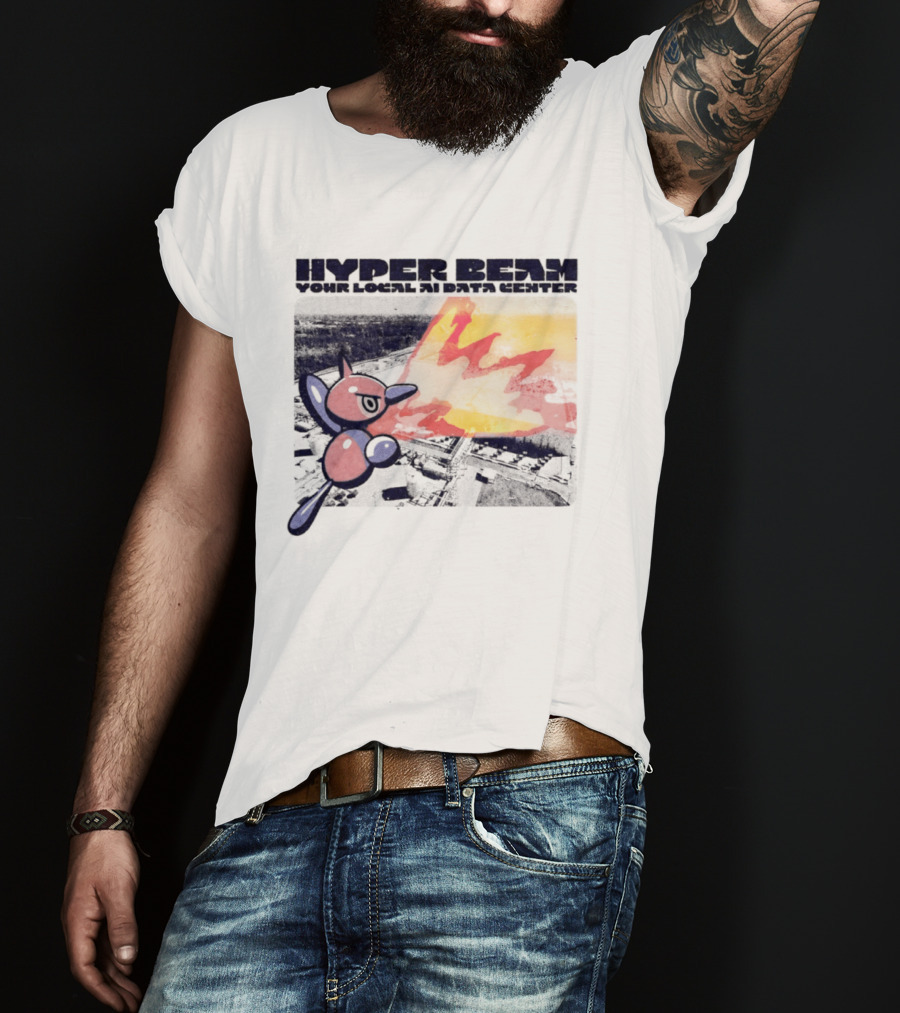 Porygon Hyper Beam Your Local AI Data Center Explosion T-Shirt