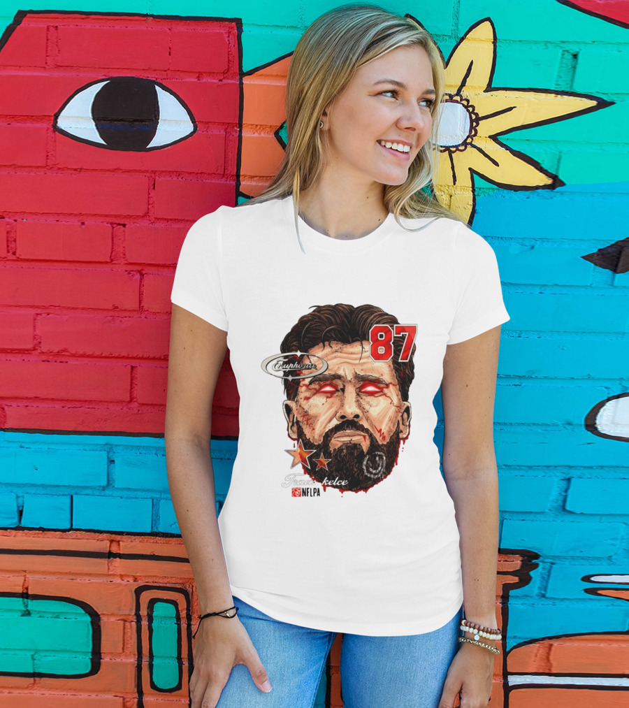 Travis Kelce Euphoria Lightning NFLPA Big Head 87 T-Shirt