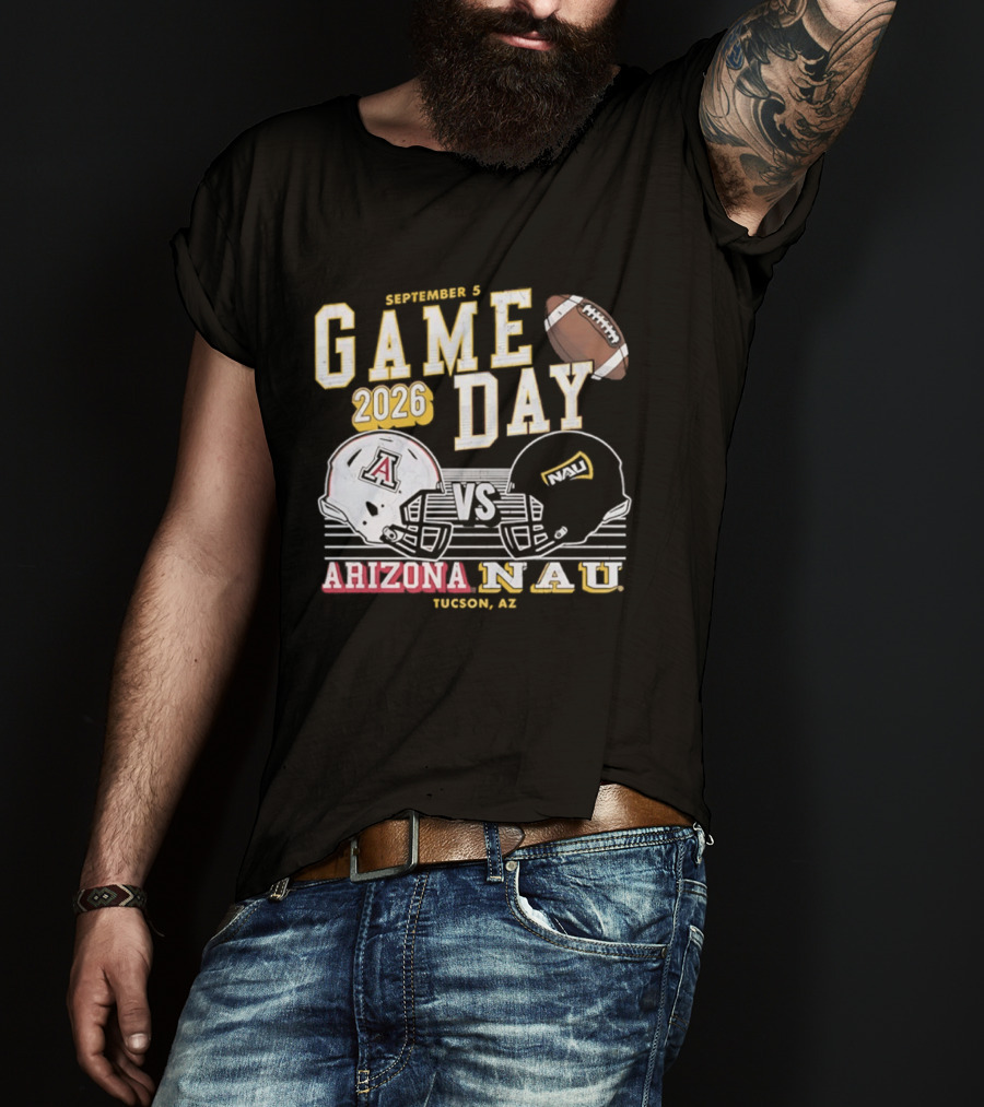 Arizona NAU Game Day September 5 2026 Tucson Helmets Football T-Shirt