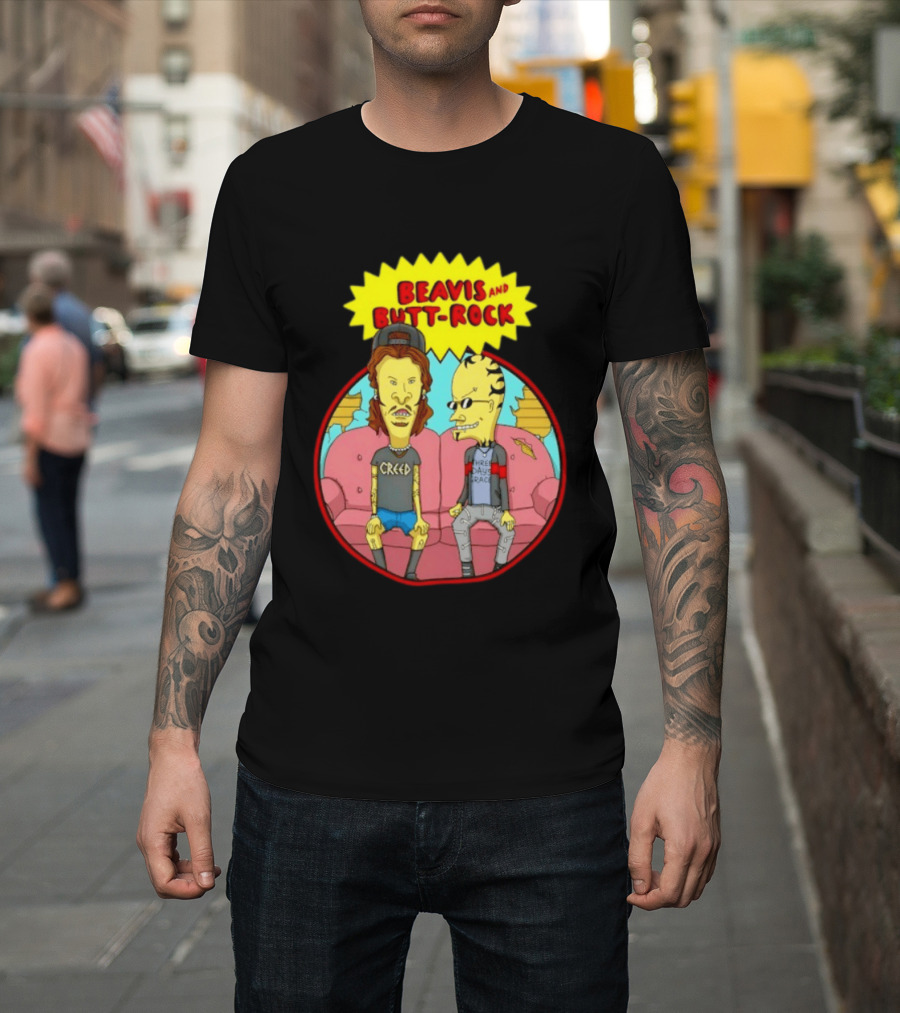 Beavis And Butt Head Rock Creed And Three Days Grace Couch Cartoon Characters T-Shirt