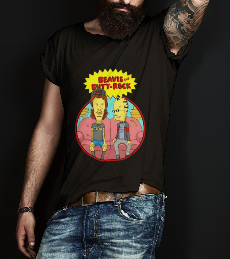 Beavis And Butt Head Rock Creed And Three Days Grace Couch Cartoon Characters T-Shirt