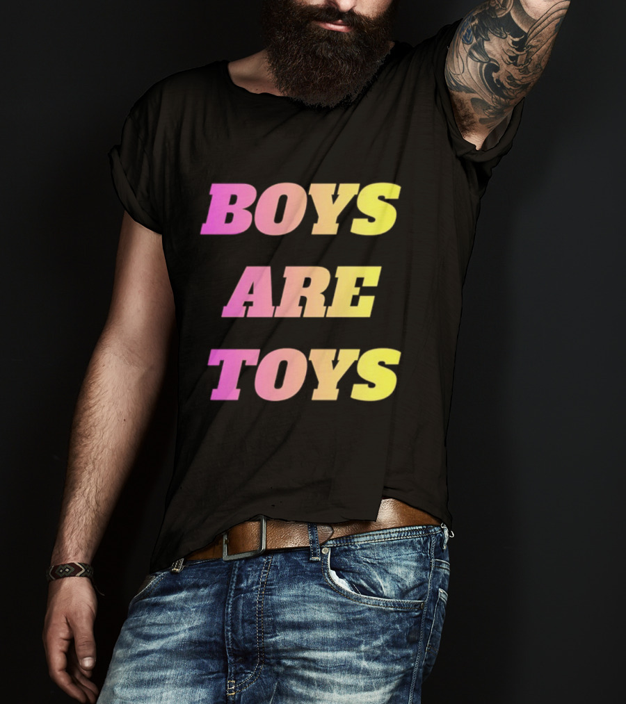Boys Are Toys Gradient Pink And Yellow T-Shirt