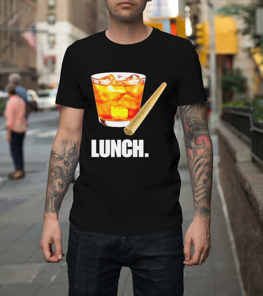 Lunch Whiskey Cigar Drinking Smoking T-Shirt