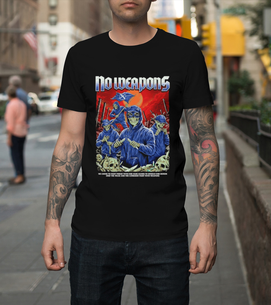 No Weapons Skeleton Warriors Bare Hands Honor Fight T-Shirt