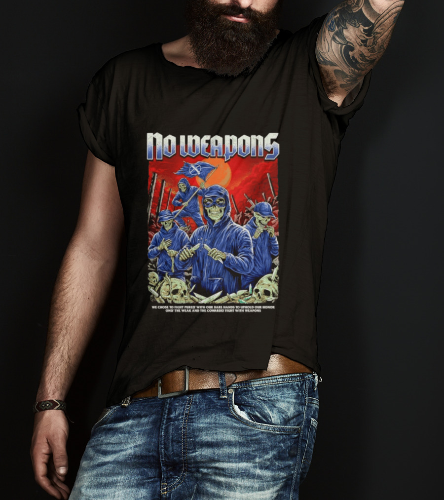 No Weapons Skeleton Warriors Bare Hands Honor Fight T-Shirt