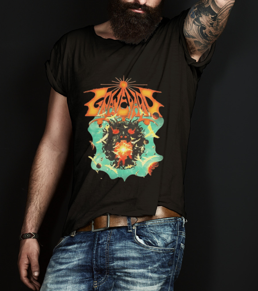 Graveyard Cosmic Energy Explosion With Surreal T-Shirt