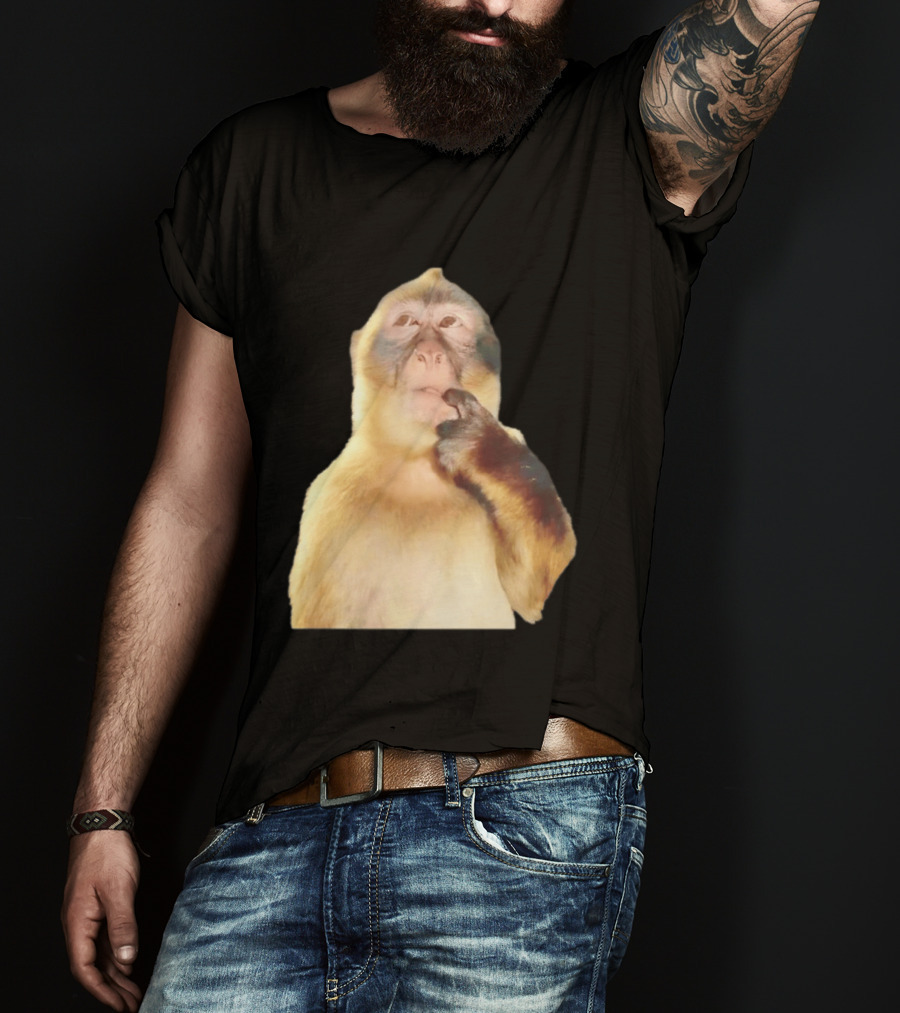 Pondering Monkey Curious Expression Contemplation T-Shirt