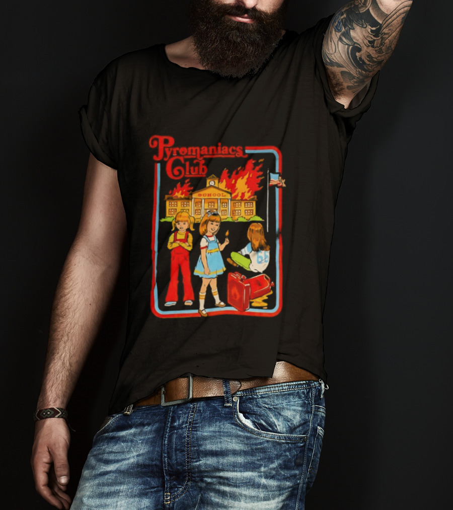 Pyromaniacs Club School Fire Retro Nostalgia T-Shirt