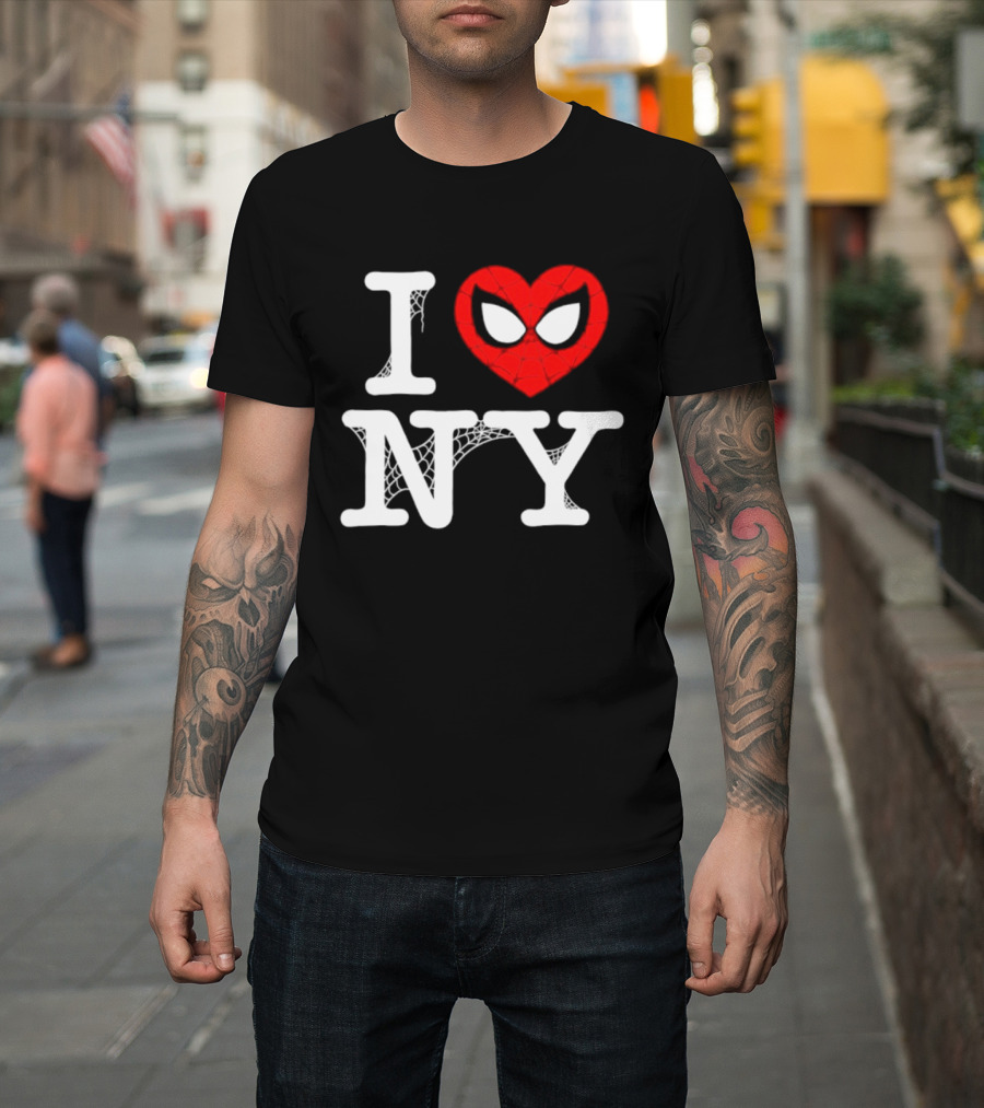 I Love NY Spider Man Marvel Superhero Iconic Web T-Shirt