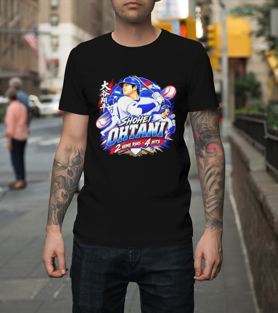 Shohei Ohtani 2 Home Runs 4 Hits Baseball Los Angeles 17 Player T-Shirt
