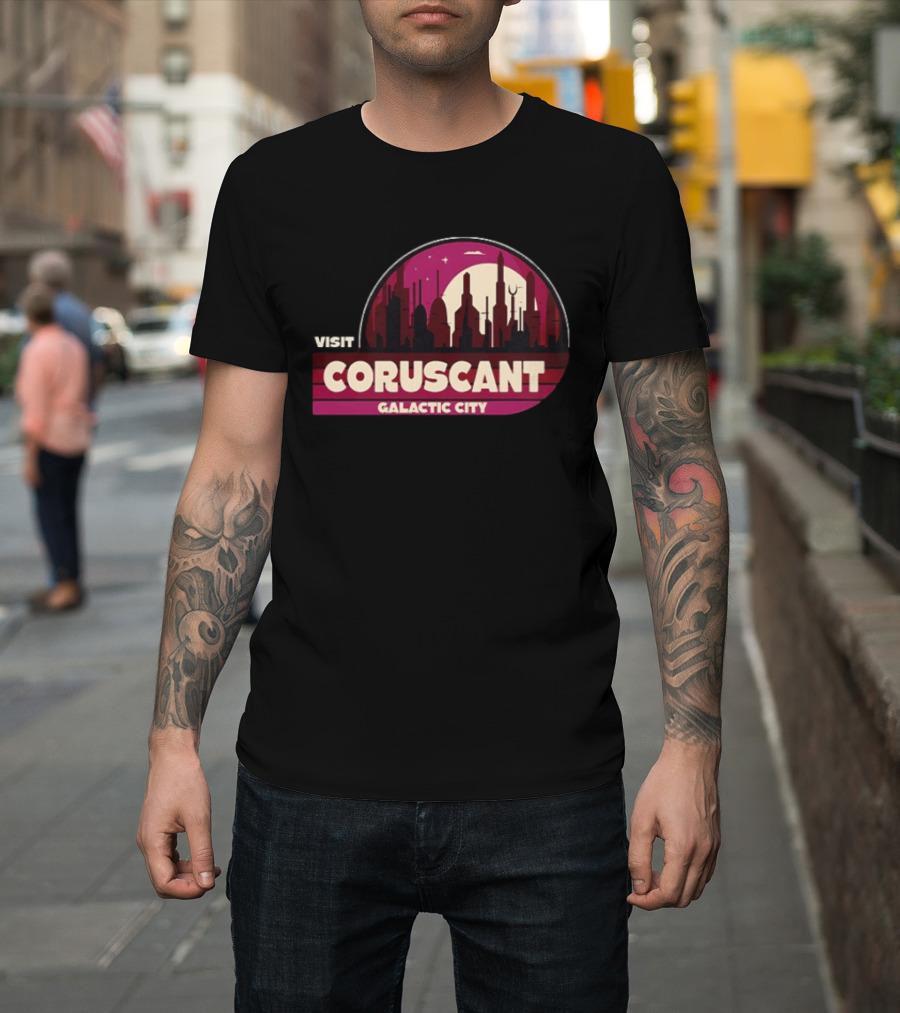 Visit Coruscant Galactic City Skyline Star Wars T-Shirt