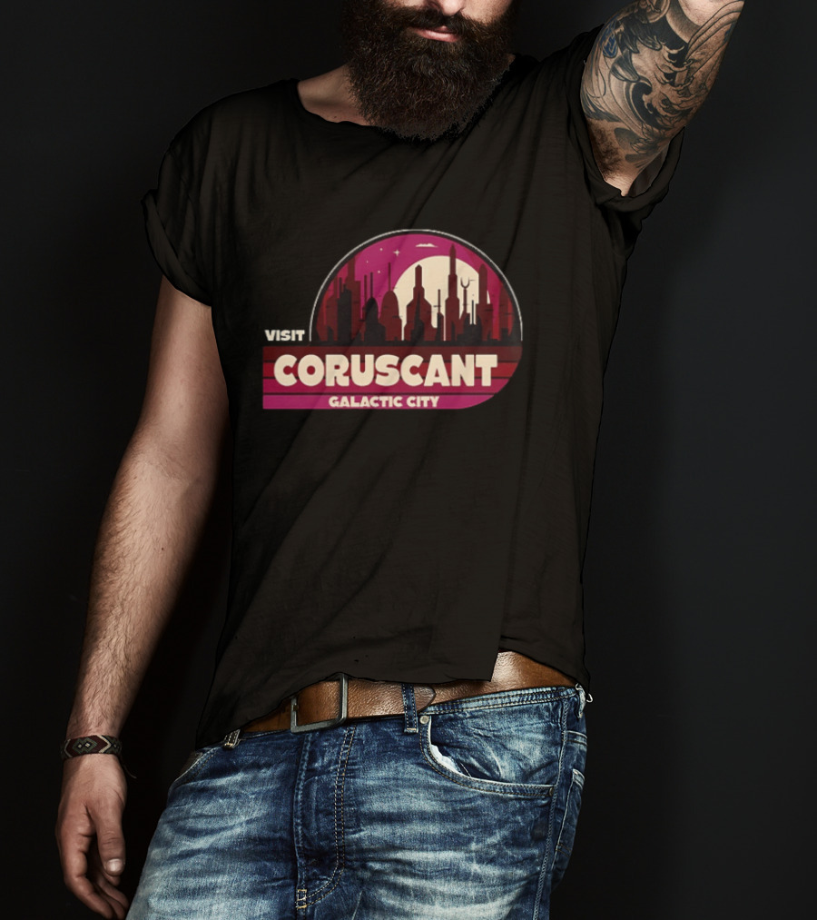 Visit Coruscant Galactic City Skyline Star Wars T-Shirt