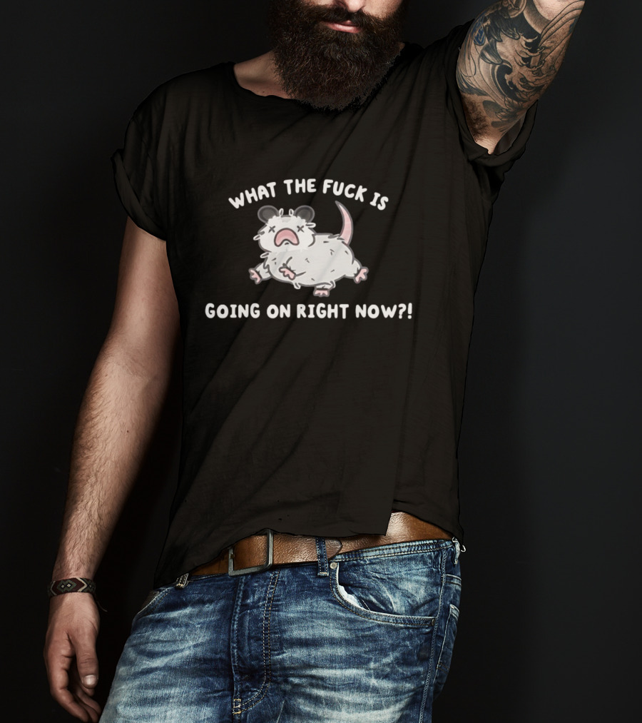 What The Fuck Is Going On Right Now Opossum T-Shirt