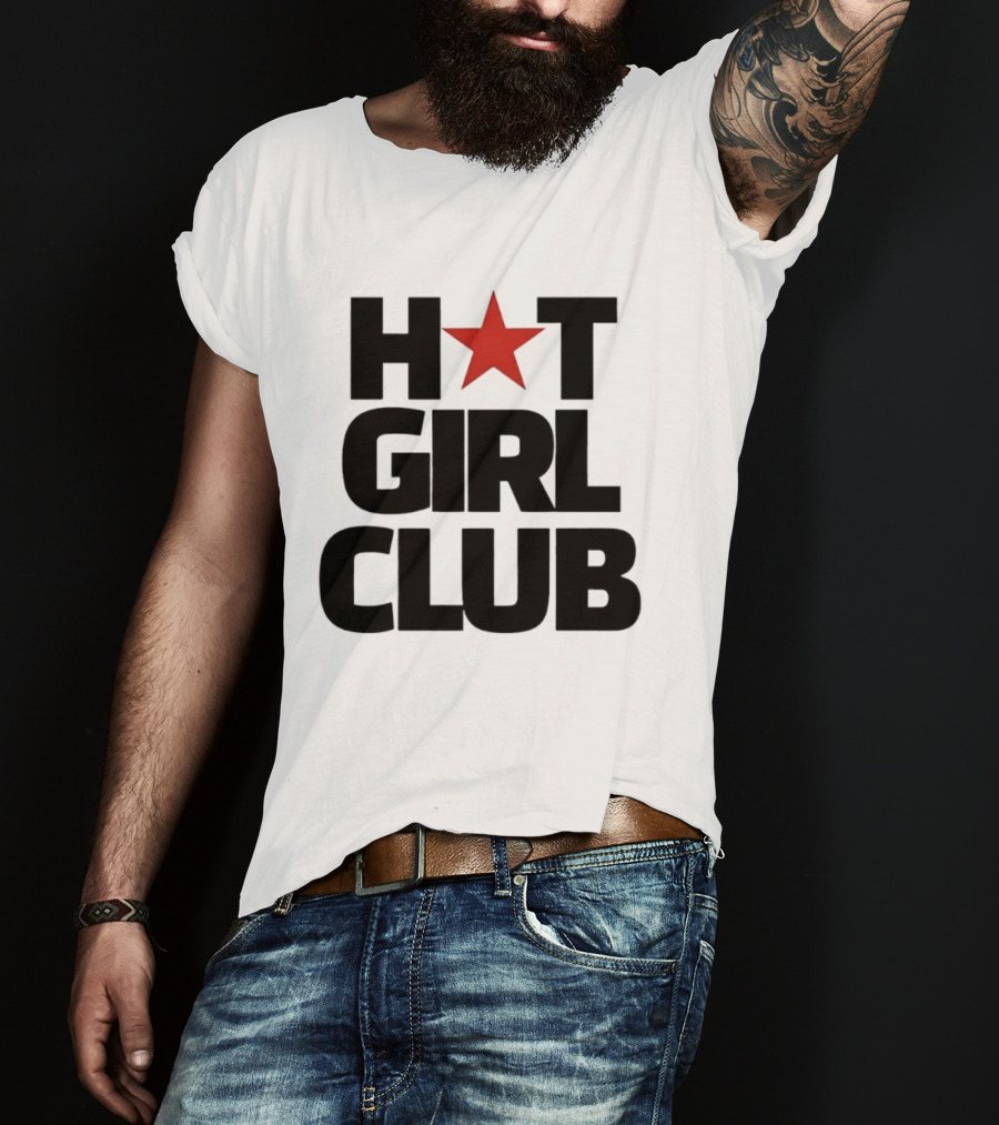 Hot Girl Club Red Star Trendy Fashion T-Shirt