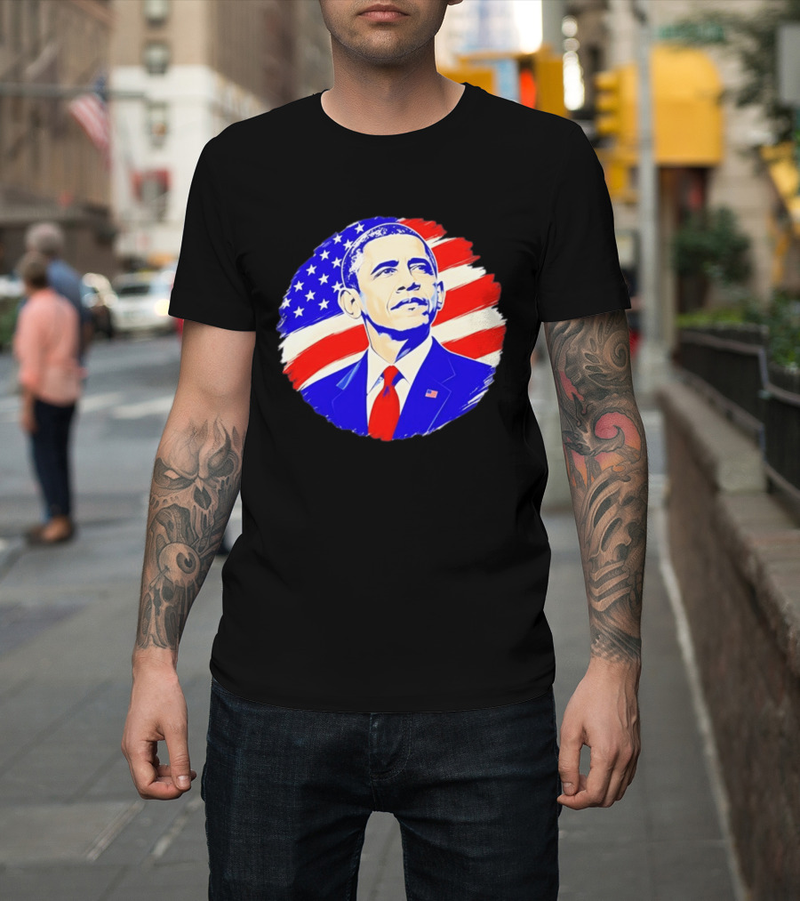 Barack Obama American Flag US President T-Shirt