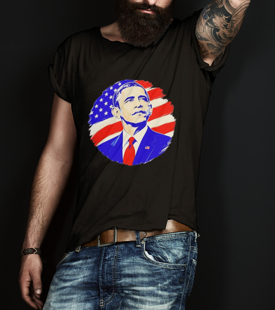 Barack Obama American Flag US President T-Shirt