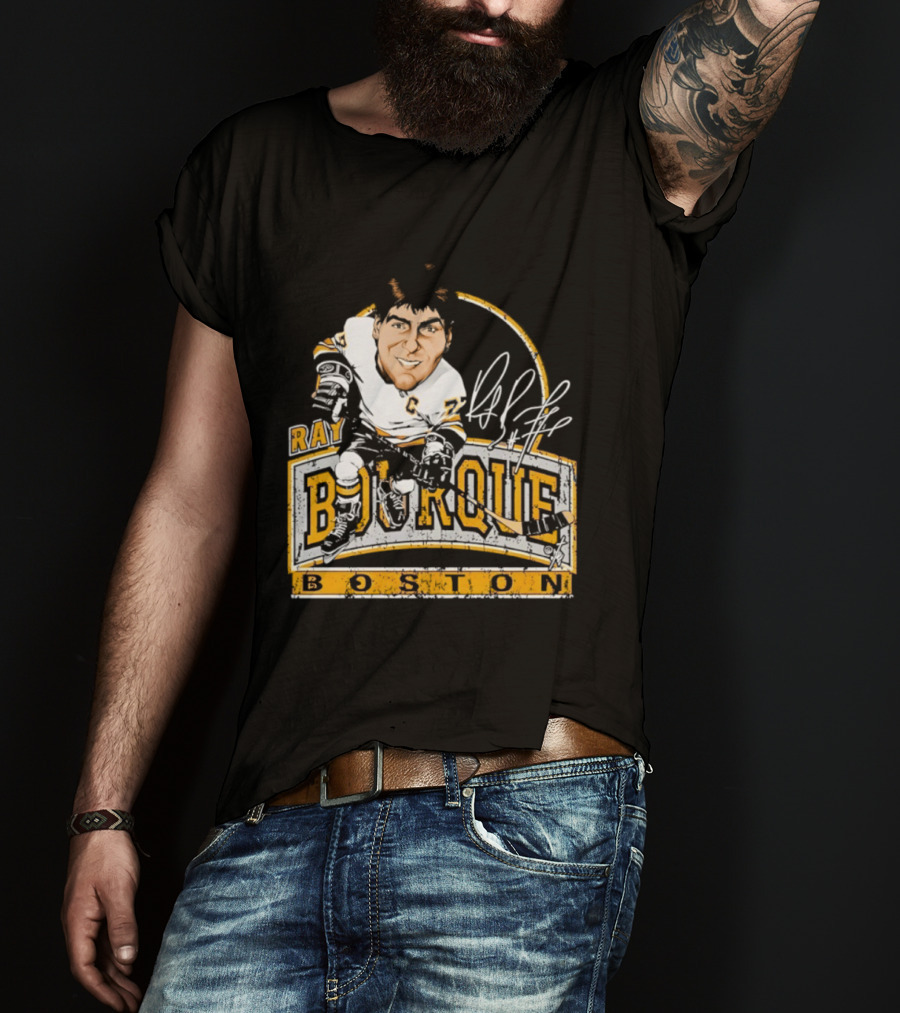 Ray Bourque Boston Bruins Hockey Bruce Stark Caricature T-Shirt