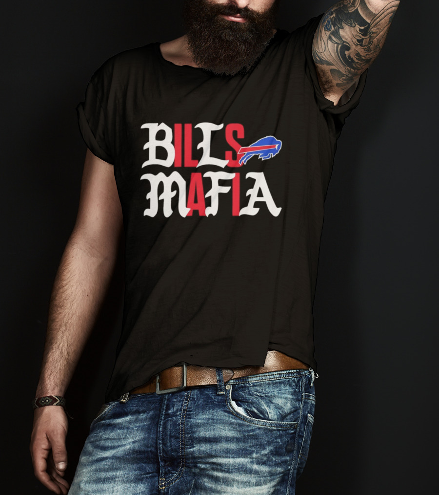 Buffalo Bills Mafia Wordmark With Team T-Shirt