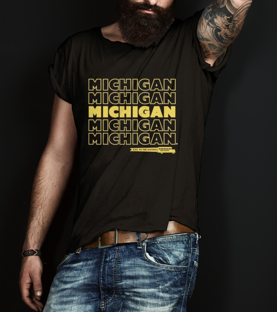 Bussin' X Michigan Hail To The Victors The Boys Michigan Wolverines Fans T-Shirt