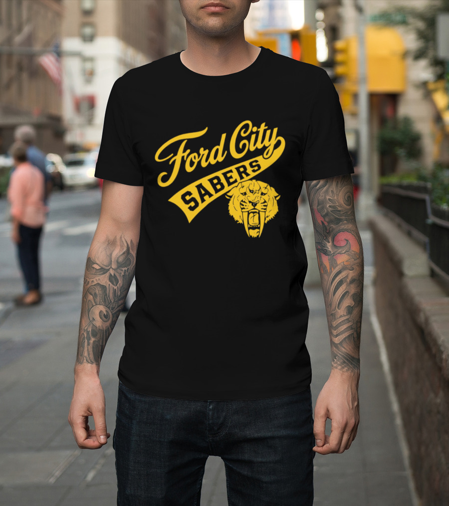 Ford City Sabers Yellow Lion T-Shirt