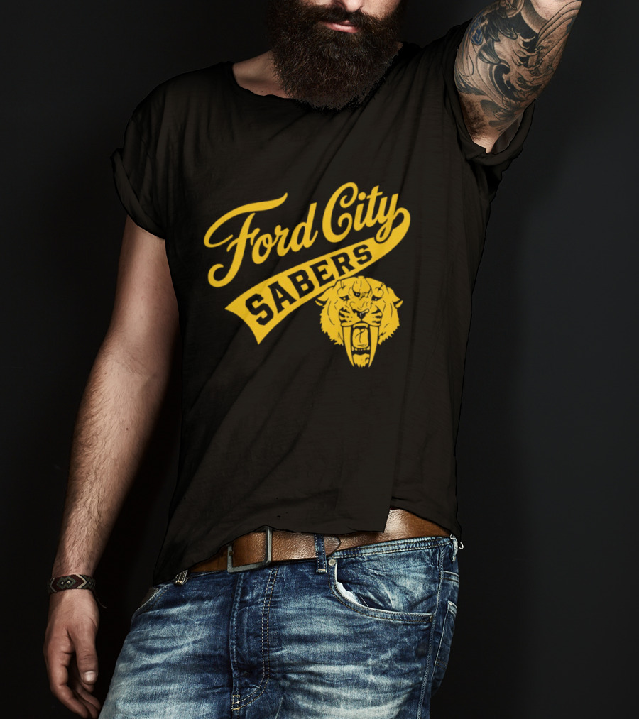 Ford City Sabers Yellow Lion T-Shirt