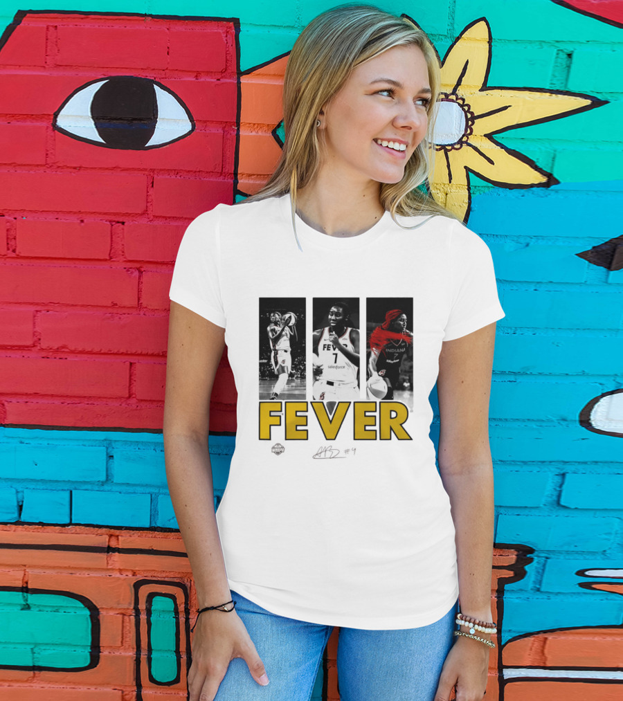 Indiana Fever Aliyah Boston WNBA Player Collage Signature T-Shirt