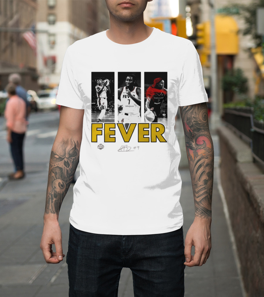 Indiana Fever Aliyah Boston WNBA Player Collage Signature T-Shirt