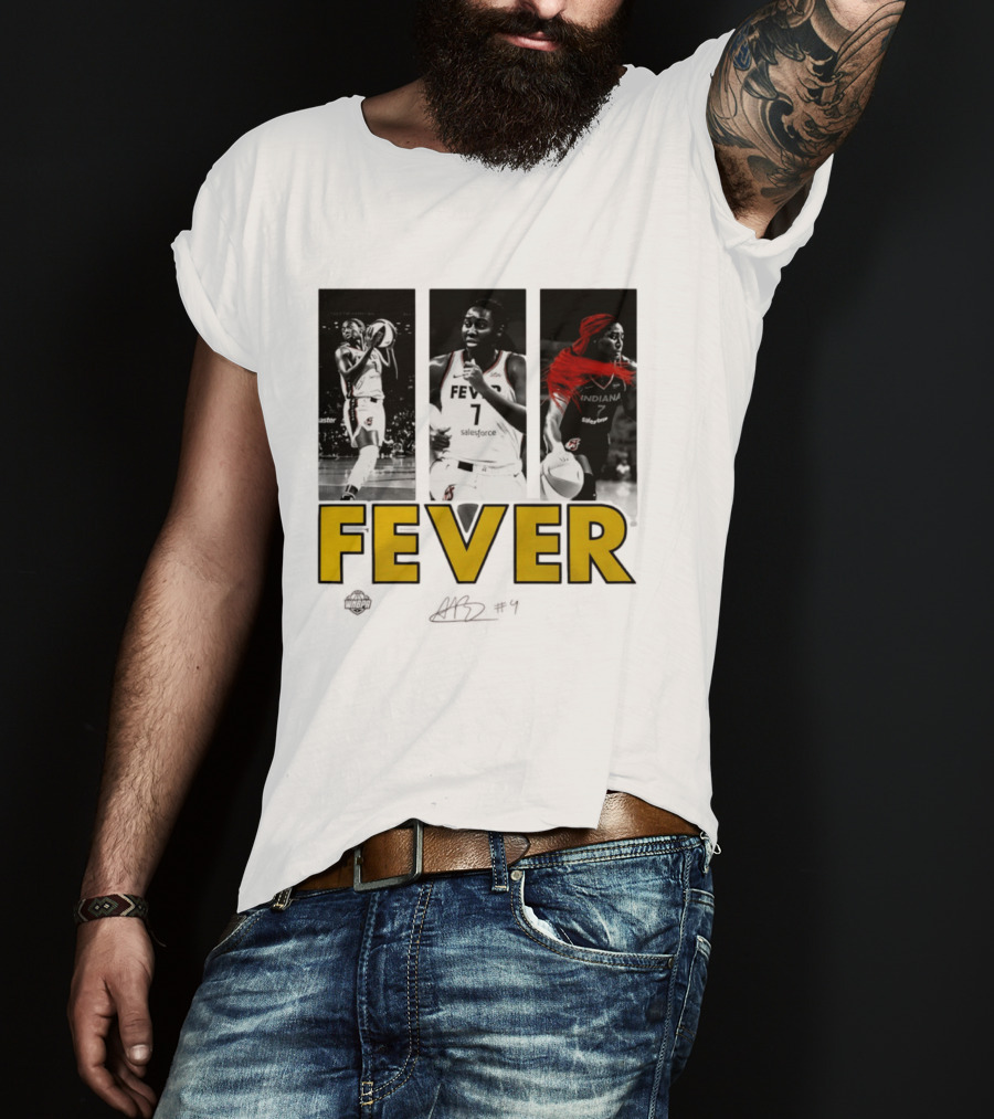 Indiana Fever Aliyah Boston WNBA Player Collage Signature T-Shirt
