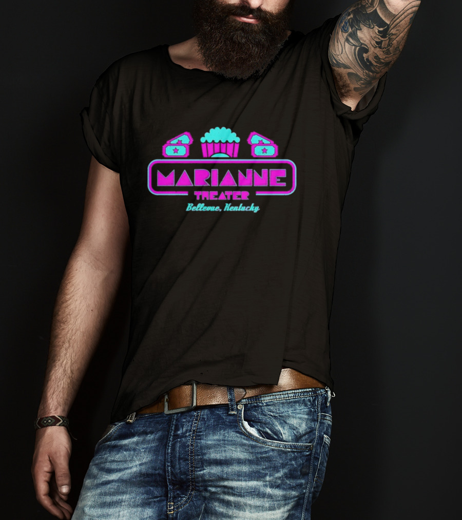 Marianne Theater Bellevue Kentucky Retro Popcorn Cinema Aesthetic T-Shirt