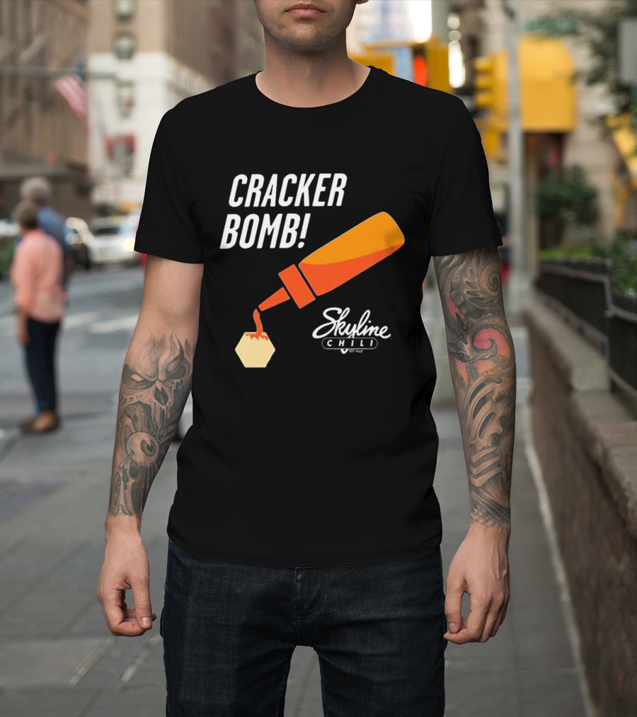 Cracker Bomb Skyline Chili Hot Sauce Fun T-Shirt