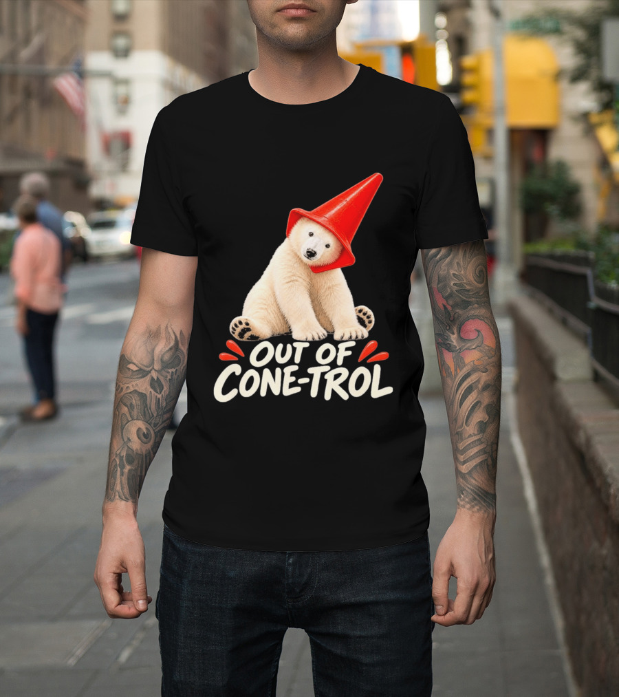 Out Of Cone Trol Polar Bear Traffic Cone Viral T-Shirt
