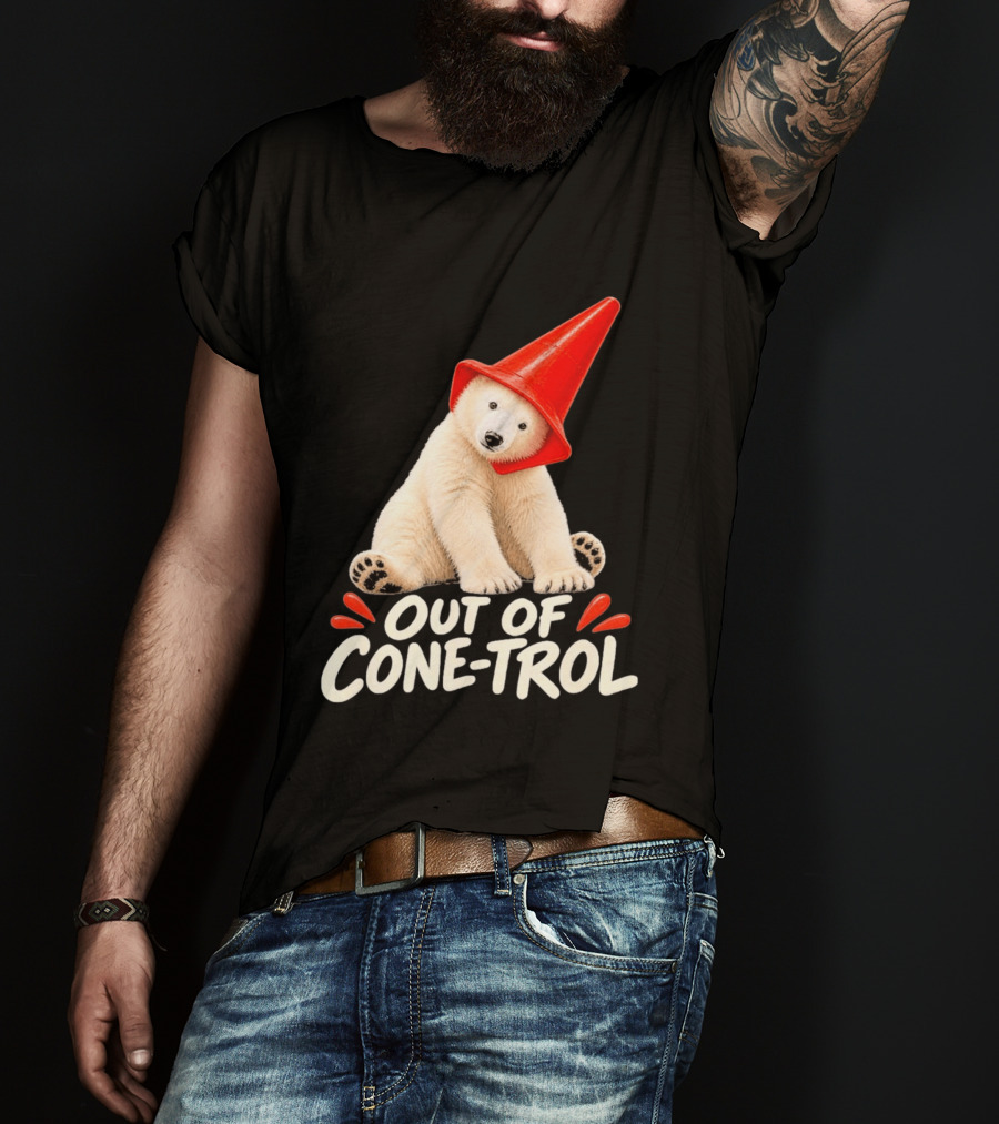 Out Of Cone Trol Polar Bear Traffic Cone Viral T-Shirt