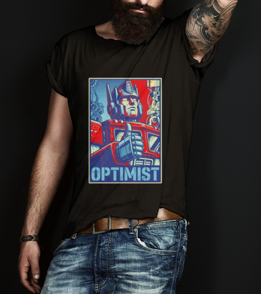 Optimus Prime Optimist Transformers Art Thumbs Up T-Shirt